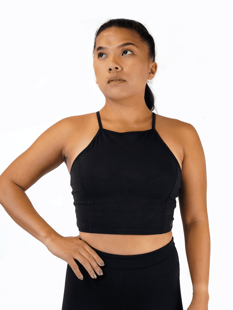 Womens Strappy Crop Top - Black | VNTUR Apparel