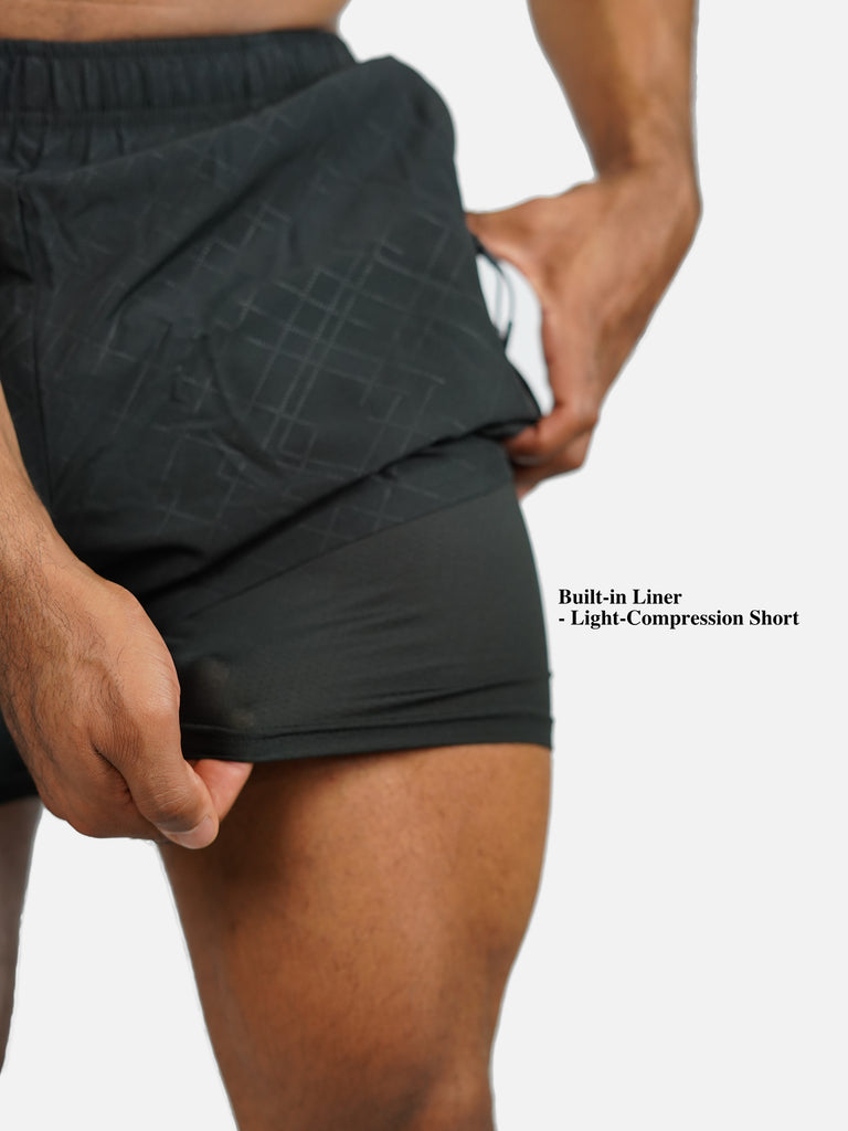 Performance Shorts- Geometric Onyx | VNTUR Apparel