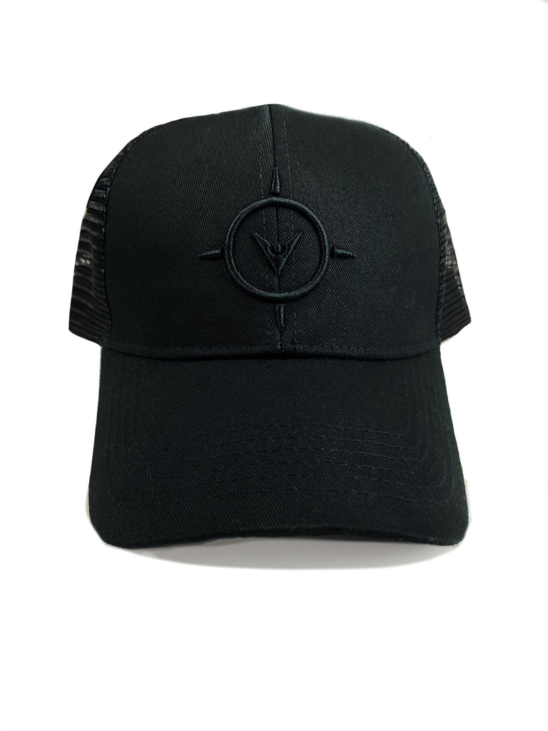 Compass Trucker Hat- Basic Black | VNTUR Apparel